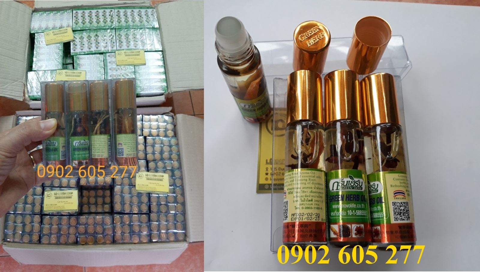 Nhà phân phối Dầu lăn thảo dược nhâm sâm green herb oil tại Hà Nội